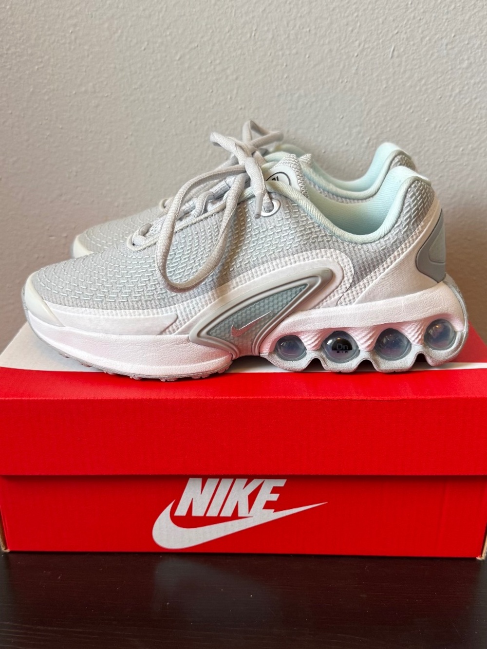 Nike Air Max Dn BG - Size 1Y - Pure Platinum/Glacier Blue/White/Metallic Silver